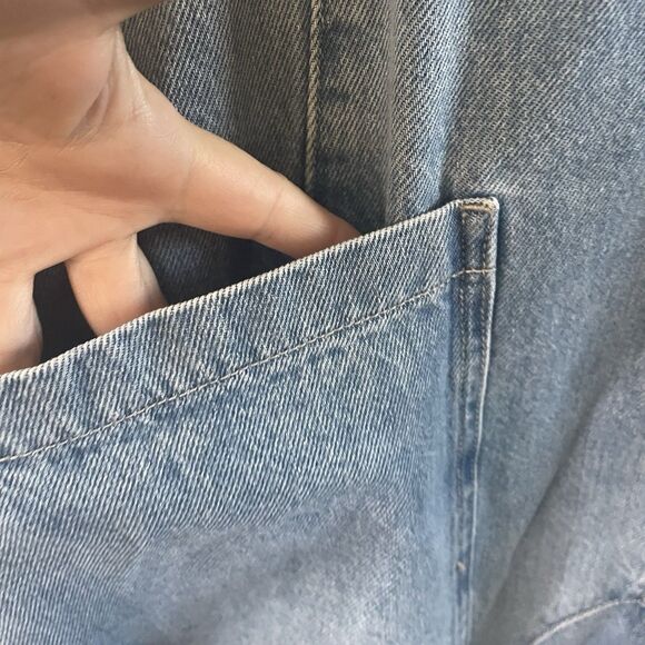 We the Free Free People Denim Overalls Womens Medium Blue High Roller Jumpsuit - Picture 7 of 12